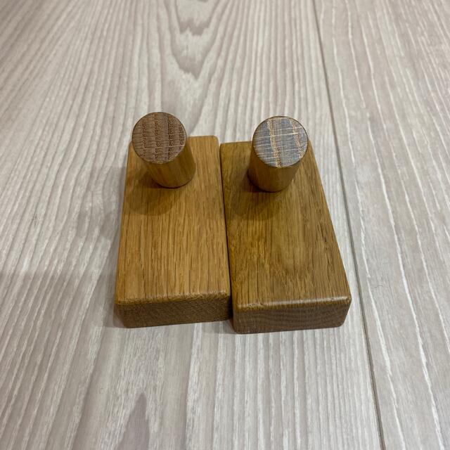 MUJI (無印良品)(ムジルシリョウヒン)の無印良品　木製フック2個セット　金具無　 ハンドメイドのインテリア/家具(インテリア雑貨)の商品写真