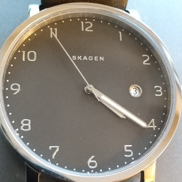 SKAGEN(スカーゲン)のデンマーク スカーゲン腕時計 クォーツ 緑革ベルト メンズの時計(腕時計(アナログ))の商品写真