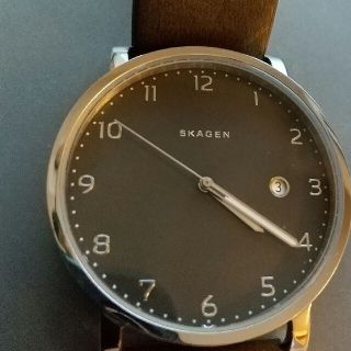 スカーゲン(SKAGEN)のデンマーク スカーゲン腕時計 クォーツ 緑革ベルト(腕時計(アナログ))