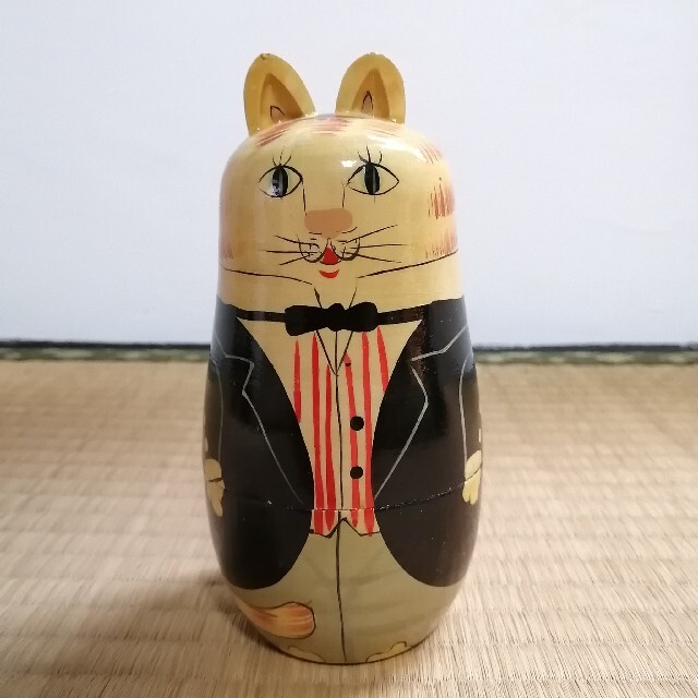 マトリョーシカ ロシア 猫 工芸品 ハンドメイド cat ねこ - 通販 - www