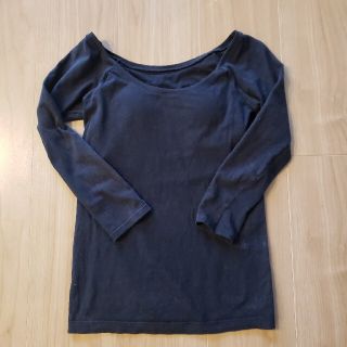 ムジルシリョウヒン(MUJI (無印良品))の無印良品 シルク入りカップ入りTシャツ 黒 XS(アンダーシャツ/防寒インナー)