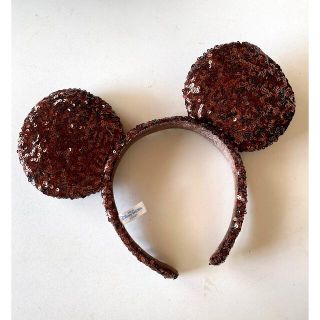 ディズニー(Disney)のディズニー カチューシャ スパンコール ミニー ブラウン キラキラ 送料無料(カチューシャ)