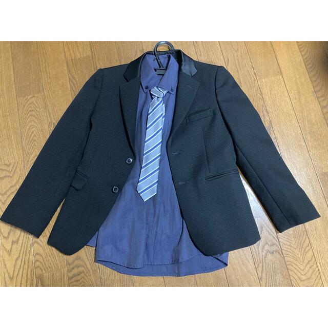 フォーマルスーツ　ブラック　130 7点セット キッズ/ベビー/マタニティのキッズ服男の子用(90cm~)(ドレス/フォーマル)の商品写真