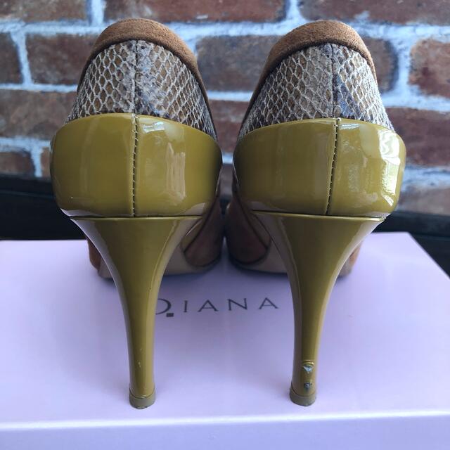 DIANA(ダイアナ)のダイアナ コンビブロッキングパンプス　マスタードイエロー 23.5cm レディースの靴/シューズ(ハイヒール/パンプス)の商品写真