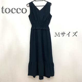 トッコ(tocco)の２月中限定値下げ★美品★tocco Vネックロングワンピース　M(ロングワンピース/マキシワンピース)