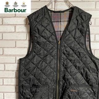 バーブァー(Barbour)の90s 古着 バブアー キルティングベスト トラッドスタイル チェック(ベスト)