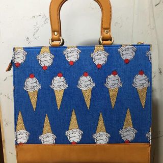 フランシュリッペ(franche lippee)の【美品】franche lippee フランシュリッペ　アイス刺繍かっちりBAG(トートバッグ)