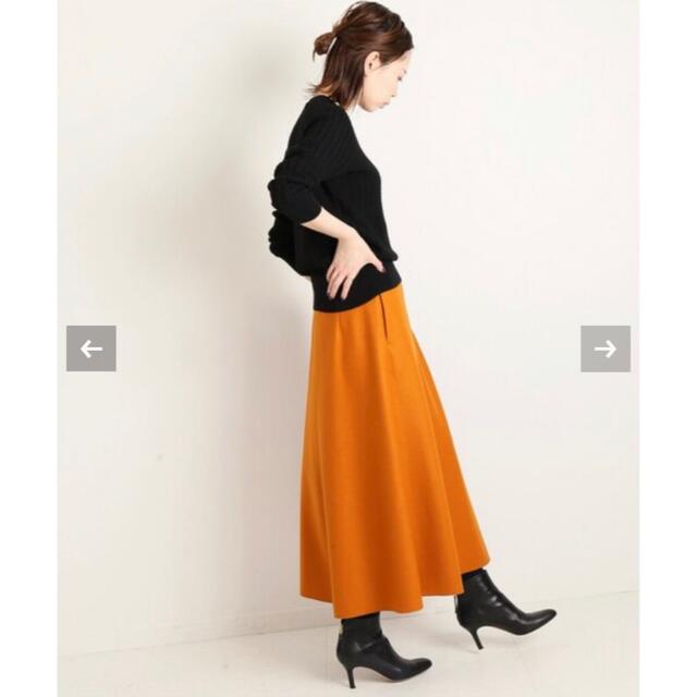 IENA(イエナ)のIENA イエナ■バード圧縮フレアスカート　オレンジ34 レディースのスカート(ひざ丈スカート)の商品写真