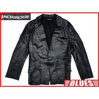 ジャックローズ(JACKROSE)のジャックローズ メンズ レザーテーラードジャケット L 黒 3 スーツ ビジネス(テーラードジャケット)