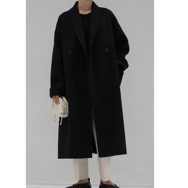 Stano Oversized Wool Blend Coat Black