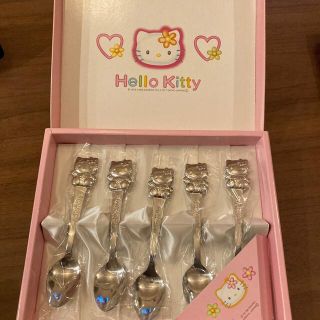 ハローキティ(ハローキティ)の【非売品】HELLO KITTY スプーン5個セット【キティちゃん】(キャラクターグッズ)