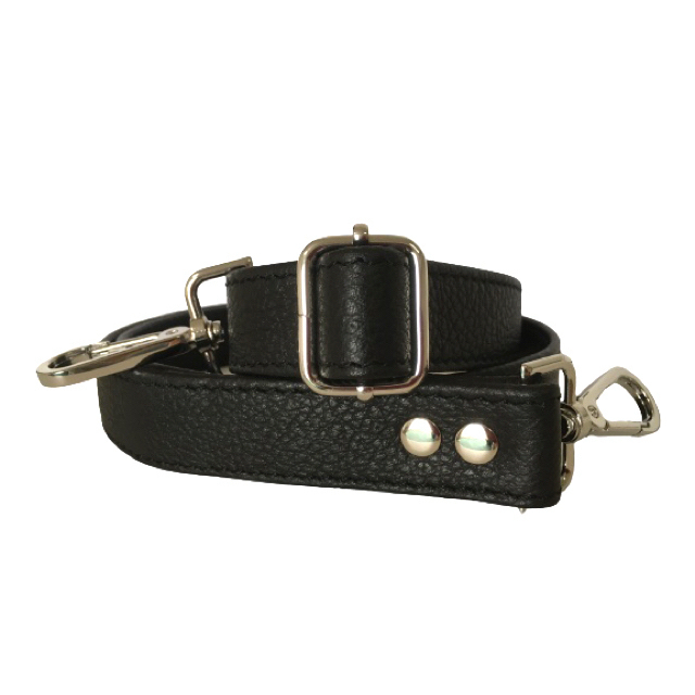 ショルダーストラップ、黒、幅2.5cm、斜め掛け鞄ベルト、姫路レザー
