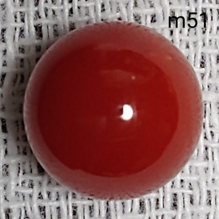 m51 濃赤 煌珊瑚 片穴 球 10 mm 6.75 ct 1.35 g(リング(指輪))