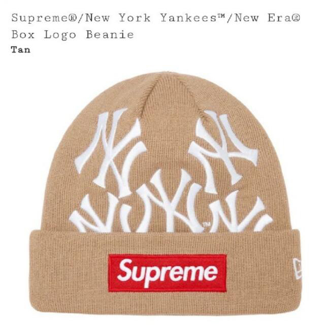 Supreme Yankees Box Logo Beanie TAN