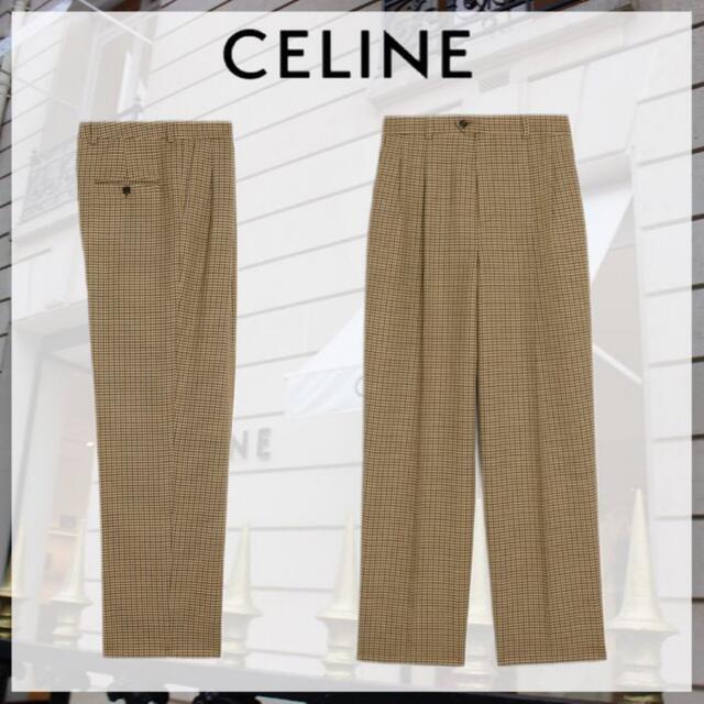 celine 21ss スラックス スケートパンツ 千鳥格子 48 - スラックス