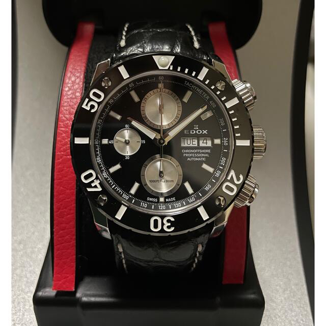 人気を誇る エドックス EDOX - EDOX クロノオフショア1 美品中古 01117