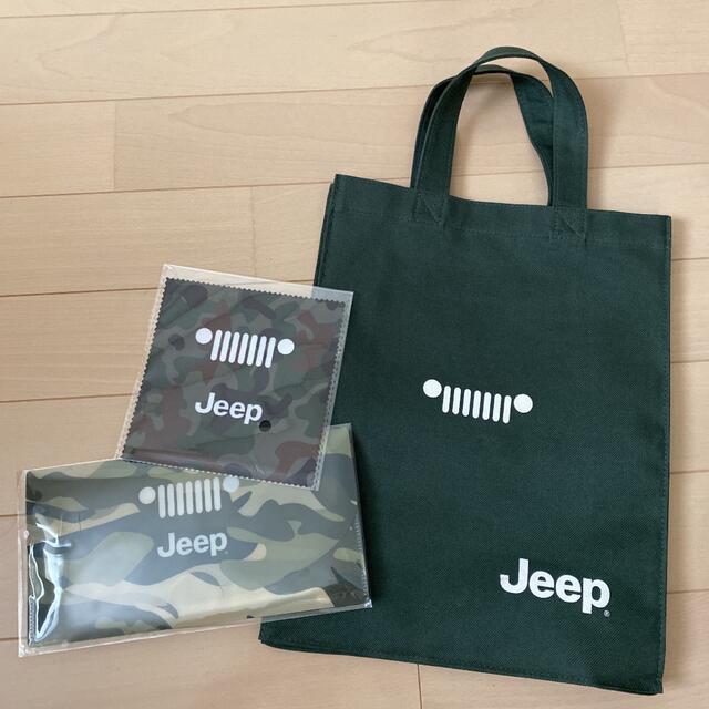 Jeep(ジープ)のjeep エコバッグ　マスクケース　スマホ拭き エンタメ/ホビーのコレクション(ノベルティグッズ)の商品写真