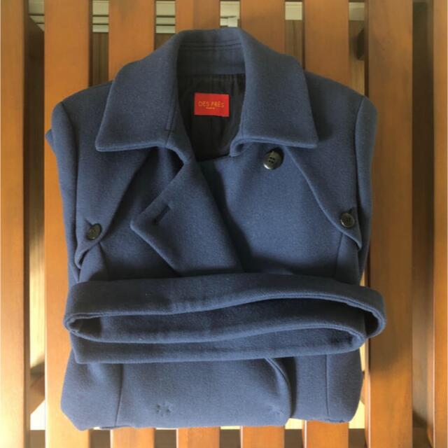 DES PRES(デプレ)のDESPRE ウールコート　ブルー レディースのジャケット/アウター(トレンチコート)の商品写真