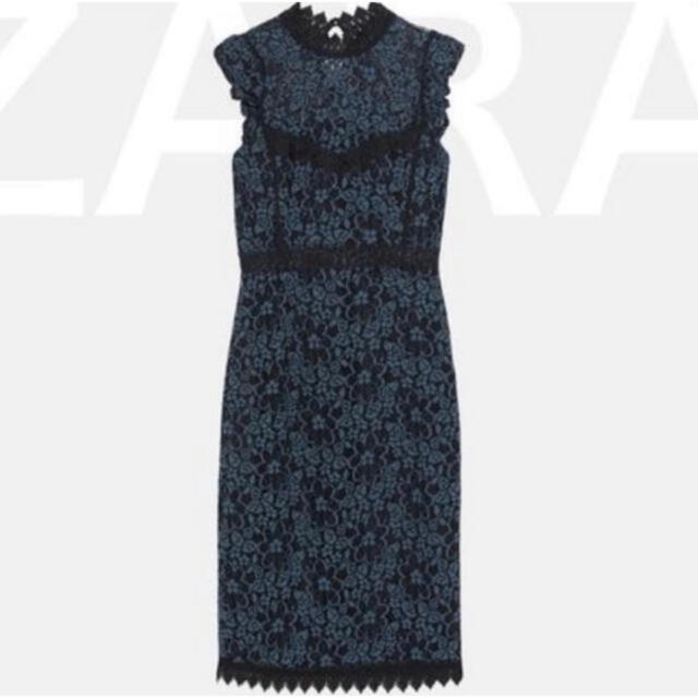 ZARA(ザラ)のZARA 総レースワンピース  宇垣アナ着用 結婚式ドレス XS レディースのフォーマル/ドレス(ミディアムドレス)の商品写真