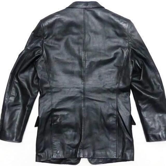 Paul Smith(ポールスミス)のポールスミス メンズ レザーテーラードジャケット L 黒 スーツ 本革 ブレザー メンズのジャケット/アウター(テーラードジャケット)の商品写真