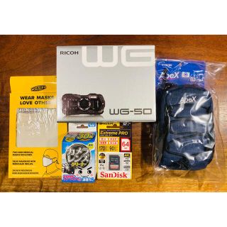 リコー(RICOH)の新品！WG-50 RHCOH SDXCカード 64gb 防水デジタルカメラ(コンパクトデジタルカメラ)