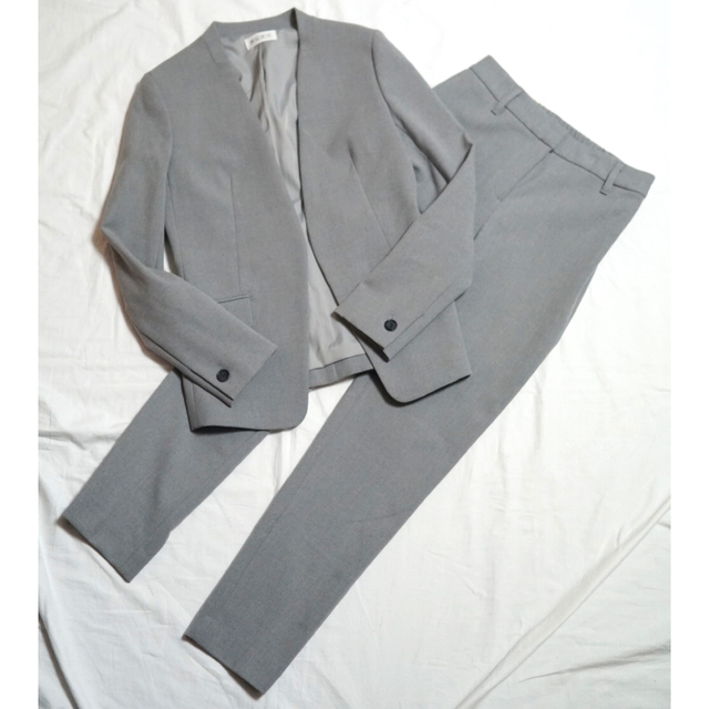 PLST - 美品 PLST パンツスーツ ノーカラージャケット セットアップ
