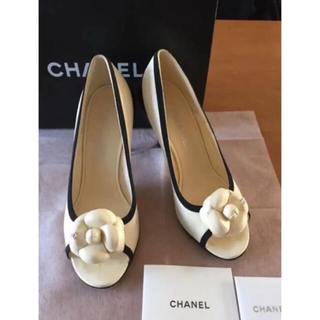 シャネルハイヒール シャネル靴 シャネルカメリア CHANEL シャネル 36