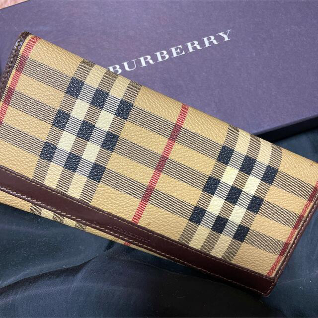 BURBERRY(バーバリー)のバーバリー　長財布　小銭入れ付き　ダークブラウン×チェックBURBERRY メンズのファッション小物(長財布)の商品写真