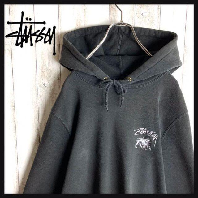 STUSSY - 【希少デザイン】ステューシー☆ワンポイント刺繍 パーカー