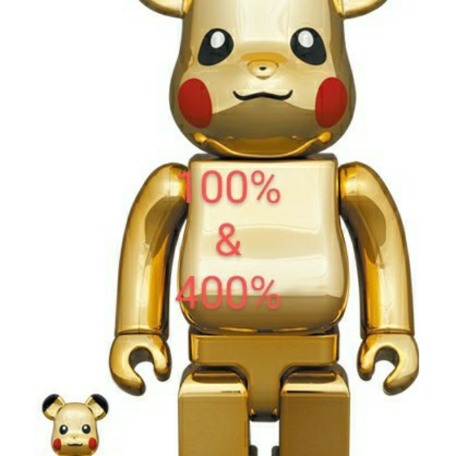 BE@RBRICK ピカチュウGOLD CHROME 100％ & 400%新品未使用未開封発送 ...