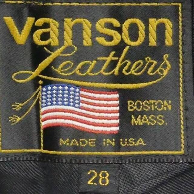 VANSON - アメリカ製 バンソン レザーパンツ メンズ W28 黒 バイク 革