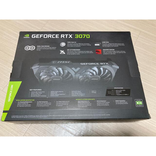 MSI GeForce RTX3070 VENTUS 2X OC【非LHR】