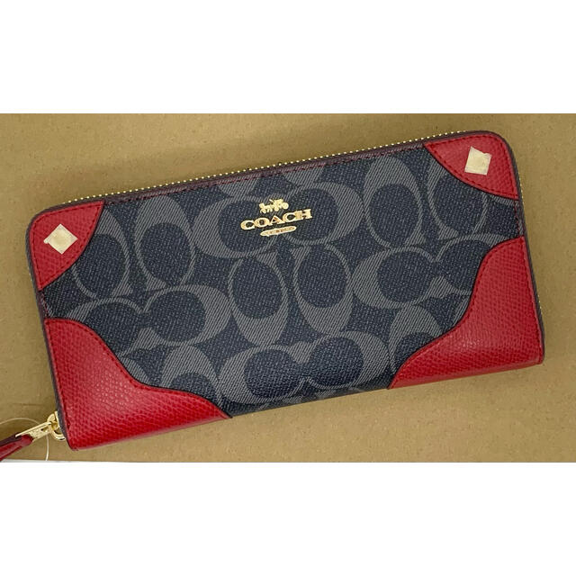 最安値に挑戦 COACH - COACH シグネチャー 長財布 デニム×クラシックレッド グレー アウトレットの通販 by キキララ's shop|コーチならラクマ 人気お得