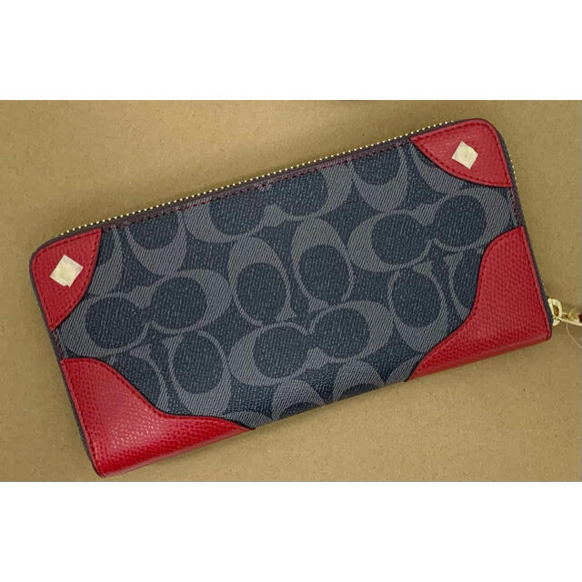 最安値に挑戦 COACH - COACH シグネチャー 長財布 デニム×クラシックレッド グレー アウトレットの通販 by キキララ's shop|コーチならラクマ 人気お得