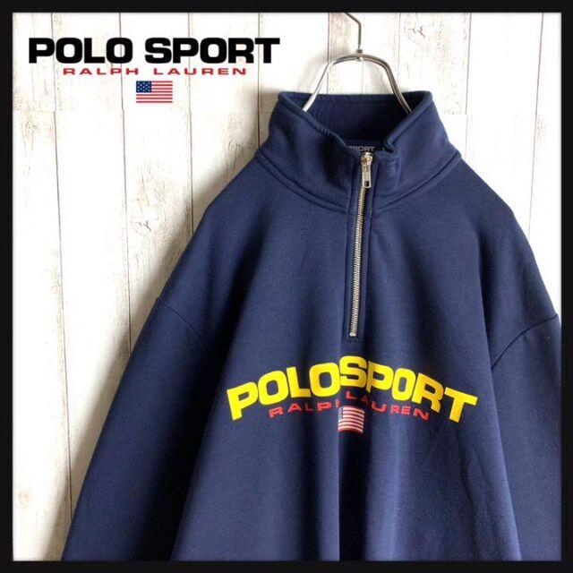 ポロスポーツ　POLO SPORT スウェット　ハーフジップ　ブラック　Mサイズ