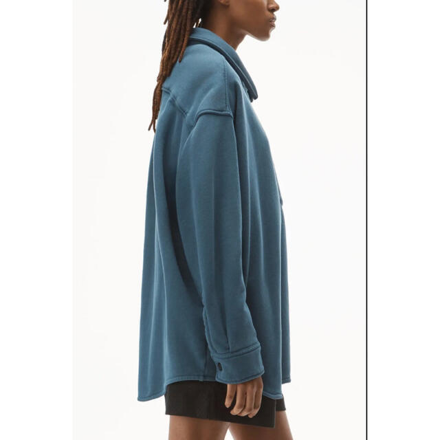 自身にて路面店で購入アレキサンダーワン シャツジャケット XL オーバーサイズ ブルー 定価8万