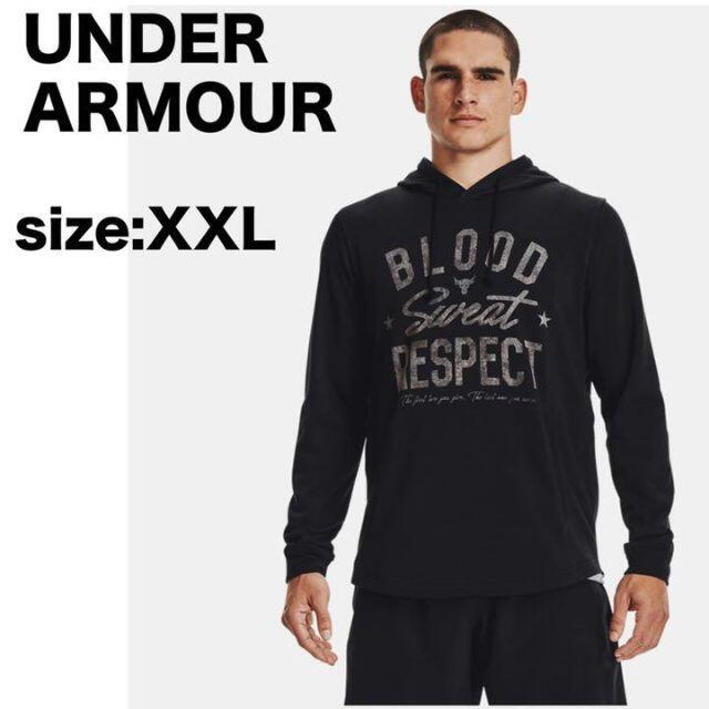 UNDER ARMOUR(アンダーアーマー)のアンダーアーマー UAプロジェクトロック テリー フーディー ブラック XXL スポーツ/アウトドアのトレーニング/エクササイズ(その他)の商品写真