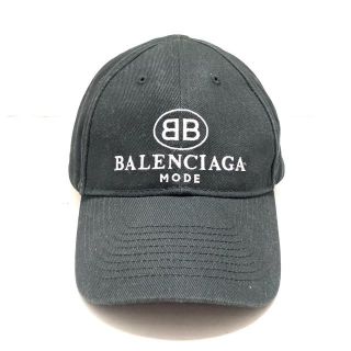 バレンシアガ(Balenciaga)のバレンシアガ キャップ - 黒×白 コットン(キャップ)