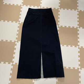 ルシェルブルー(LE CIEL BLEU)のルシェルブルー カットボンディングAラインスカート コットン100 ブラック40(ロングスカート)