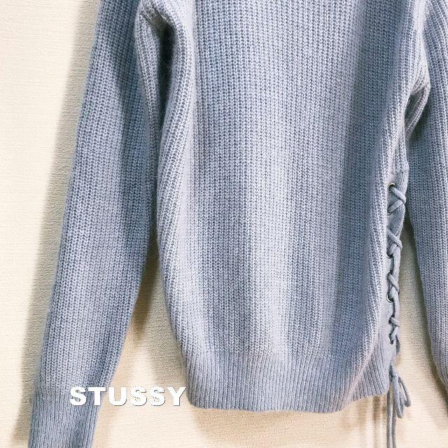 STUSSY(ステューシー)の【STUSSY WOMAN】サイドレースアップ アンゴラ ニット タグ付未使用品 レディースのトップス(ニット/セーター)の商品写真