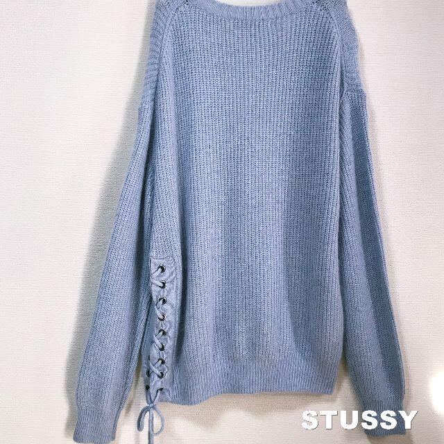 STUSSY(ステューシー)の【STUSSY WOMAN】サイドレースアップ アンゴラ ニット タグ付未使用品 レディースのトップス(ニット/セーター)の商品写真