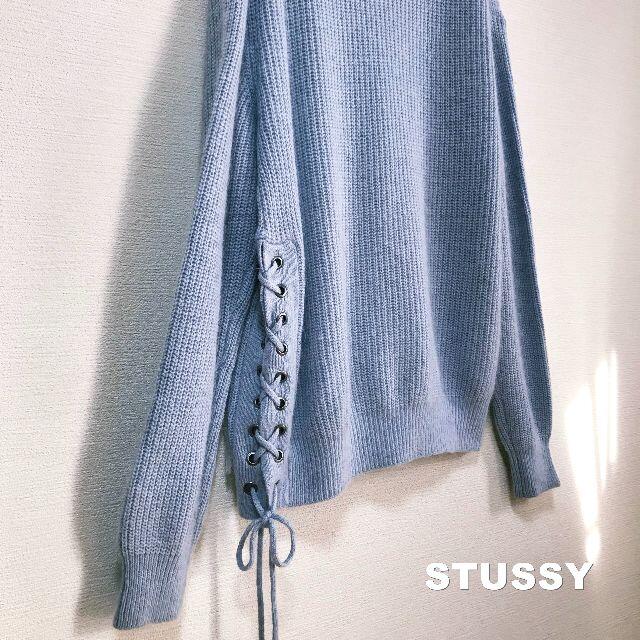 STUSSY(ステューシー)の【STUSSY WOMAN】サイドレースアップ アンゴラ ニット タグ付未使用品 レディースのトップス(ニット/セーター)の商品写真