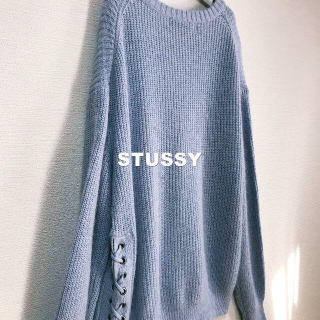 STUSSY(ステューシー)の【STUSSY WOMAN】サイドレースアップ アンゴラ ニット タグ付未使用品 レディースのトップス(ニット/セーター)の商品写真