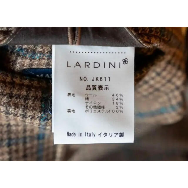 ラルディーニ 46 ガンクラブチェック ジャケット 美品 本切羽