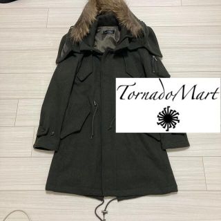 トルネードマート(TORNADO MART)の美品◆トルネードマート◆ウールメルトン モッズコート ラクーンファー M カーキ(モッズコート)