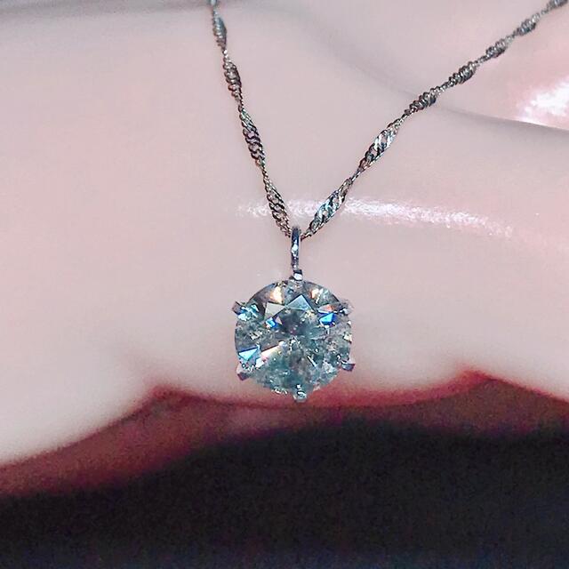 0.60ct 1粒 天然 ダイヤモンドネックレス PT999/850 6本爪 2