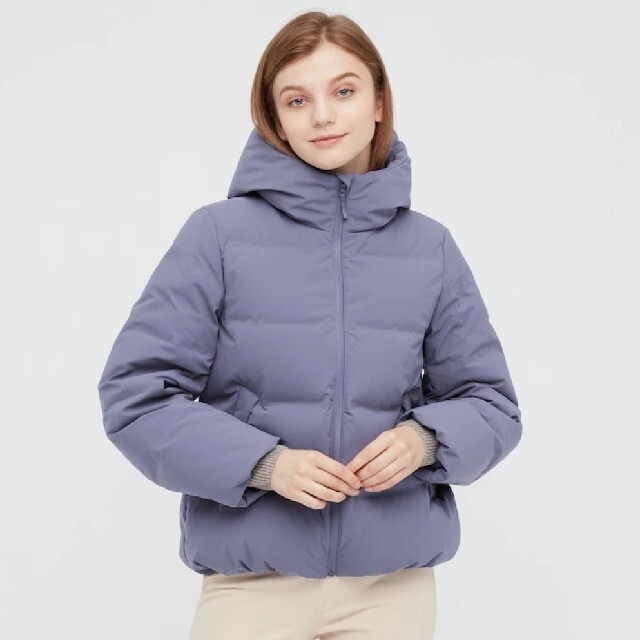 UNIQLO シームレスダウンパーカー L Blue 熱い販売 36.0%割引