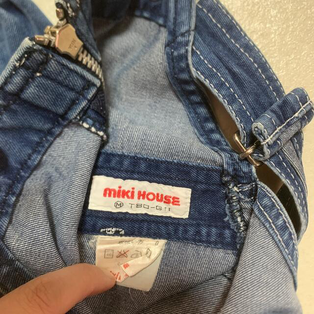 mikihouse(ミキハウス)のミキハウス デニム オーバーオール サロペット 80 キッズ/ベビー/マタニティのベビー服(~85cm)(ロンパース)の商品写真