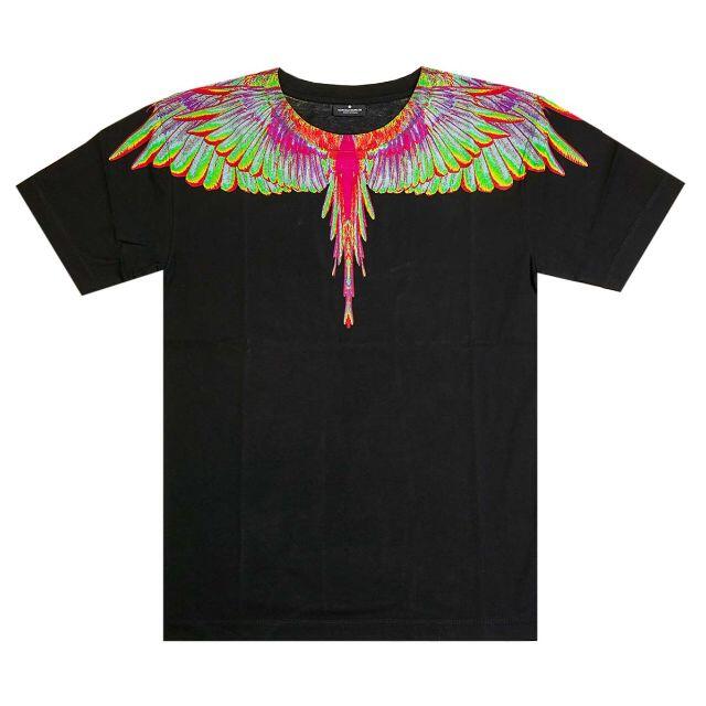 MARCELO BURLON 半袖Tシャツ ブラック×ライトブルー XS