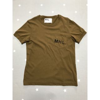 マーガレットハウエル(MARGARET HOWELL)のマーガレットハウエル  MHL ロゴ　Tシャツ　マスタード(Tシャツ(半袖/袖なし))